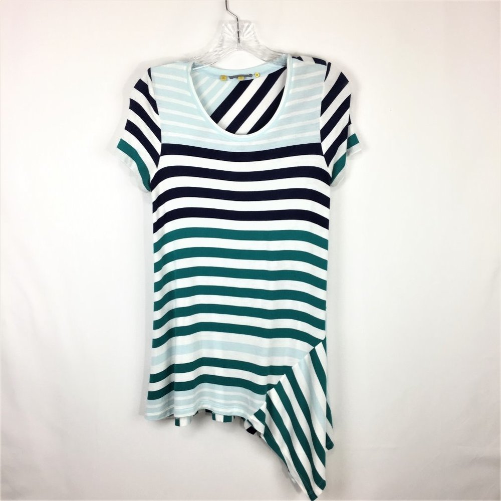 Anthropologie Little Yellow Button stripe dress